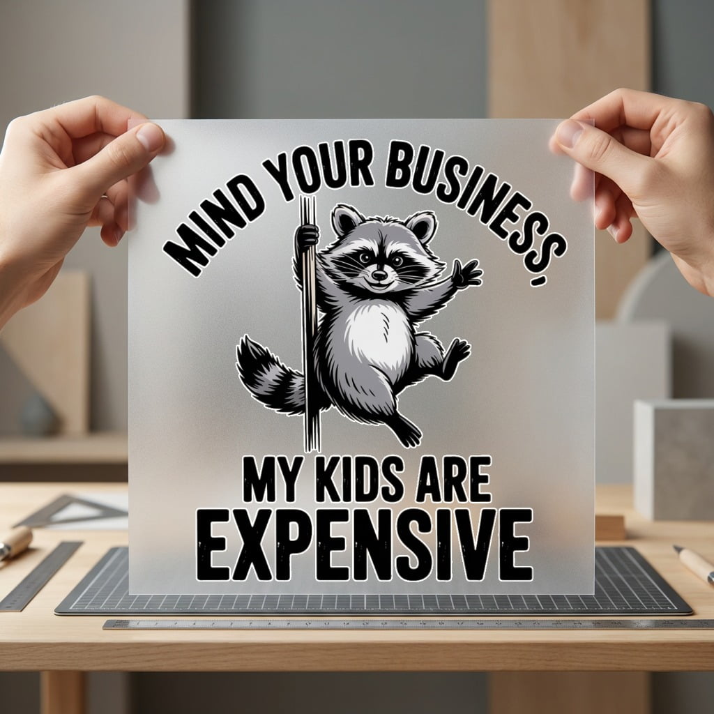 Mind Business Raccoon Funny Mom Dad Ready to Press DTF Transfer for Dtf