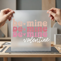 Mine Valentine Retro Pink Valentine Vintage Ready to Press DTF Transfer for Dtf