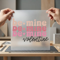 Mine Valentine Retro Pink Valentine Vintage Ready to Press DTF Transfer for Dtf