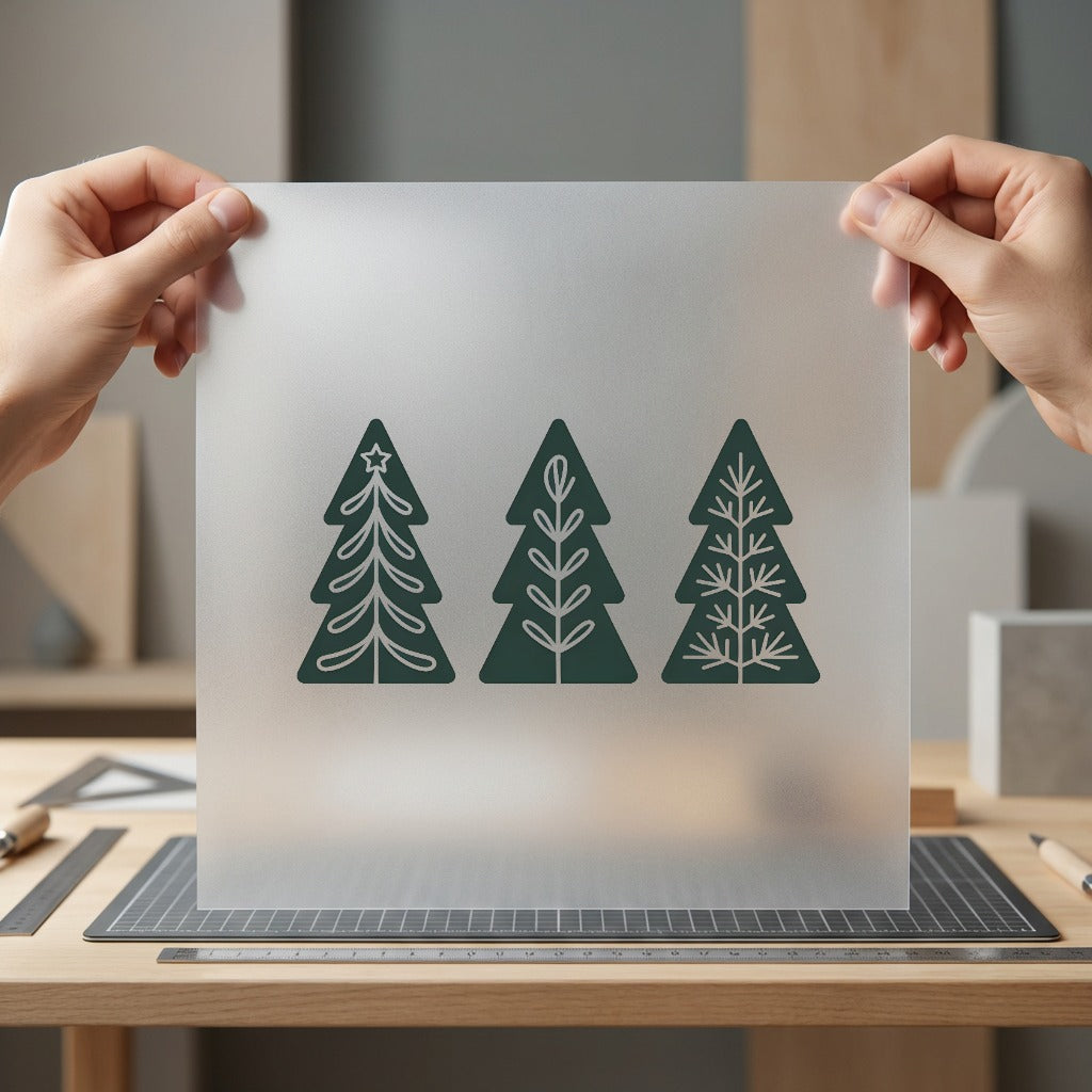 Minimalist Christmas Tree Trio Christmas Aesthetic Ready to Press DTF Transfer for Dtf