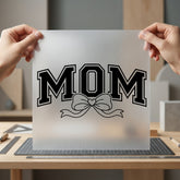 Mom Cheer Bow Outline Mom Ready to Press DTF Transfer for Dtf
