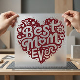 Mom Ever Heart Mother Mom Floral Ready to Press DTF Transfer for Dtf