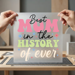 Mom Ever Retro Diy Mom Funny Ready to Press DTF Transfer for Dtf