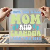 Mom Grandma Floral Footprints Mom Grandma Ready to Press DTF Transfer for Dtf