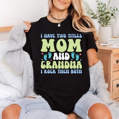 Mom Grandma Floral Footprints Mom Grandma Ready to Press DTF Transfer for Dtf