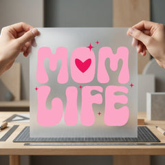 Mom Life Retro Bubbles Mom Retro Ready to Press DTF Transfer for Dtf