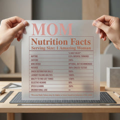 Mom Nutrition Facts Humorous Mom Funny Ready to Press DTF Transfer for Dtf