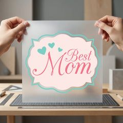 Mom Retro Heart Pink Mom Ready to Press DTF Transfer for Dtf