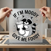 Moody Raccoon Holding Drink Funny Sarcastic Ready to Press DTF Transfer for Dtf