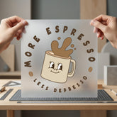 More Expresso Less Depresso Funny Sarcastic Ready to Press DTF Transfer for Dtf