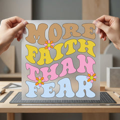 More Faith Than Fear Faith Retro Ready to Press DTF Transfer for Dtf