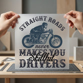 Motorcycle Rider Quote Biker Vintage Retro Ready to Press DTF Transfer for Dtf