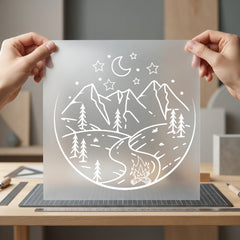 Mountain Campfire Night Retro Vintage Retro Ready to Press DTF Transfer for Dtf
