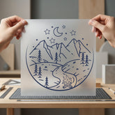 Mountain Campfire Night Retro Vintage Retro Ready to Press DTF Transfer for Dtf