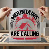 Mountains Calling Retro Camping Camping Ready to Press DTF Transfer for Dtf