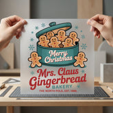 Mrs Claus Gingerbread Bakery Christmas Ready to Press DTF Transfer for Dtf