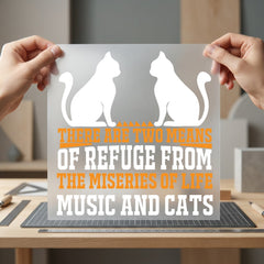 Music Cats Quote Pet Mom Dad Ready to Press DTF Transfer for Dtf