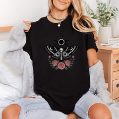 Mystic Moth Roses Goth Floral Ready to Press DTF Transfer for Dtf