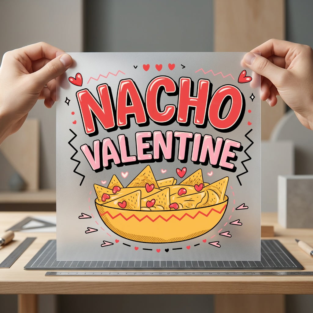 Nacho Valentine Pun Love Valentine Funny Ready to Press DTF Transfer for Dtf