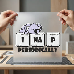 Nap Periodically Koala Science Teacher Ready to Press DTF Transfer for Dtf