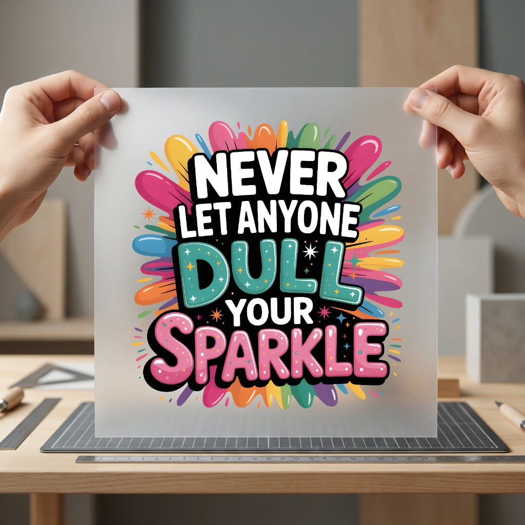 Never Dull Sparkle Motivational Positive Vibes Collection Good Vibes Collection Ready to Press DTF Transfer for Dtf