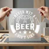 Never Met Beer Didn Funny Vintage Ready to Press DTF Transfer for Dtf