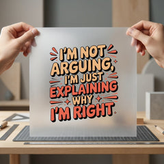 Not Arguing Retro Diy Funny Sarcastic Ready to Press DTF Transfer for Dtf