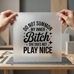 Not Summon Inner Bitch Funny Sarcastic Ready to Press DTF Transfer for Dtf