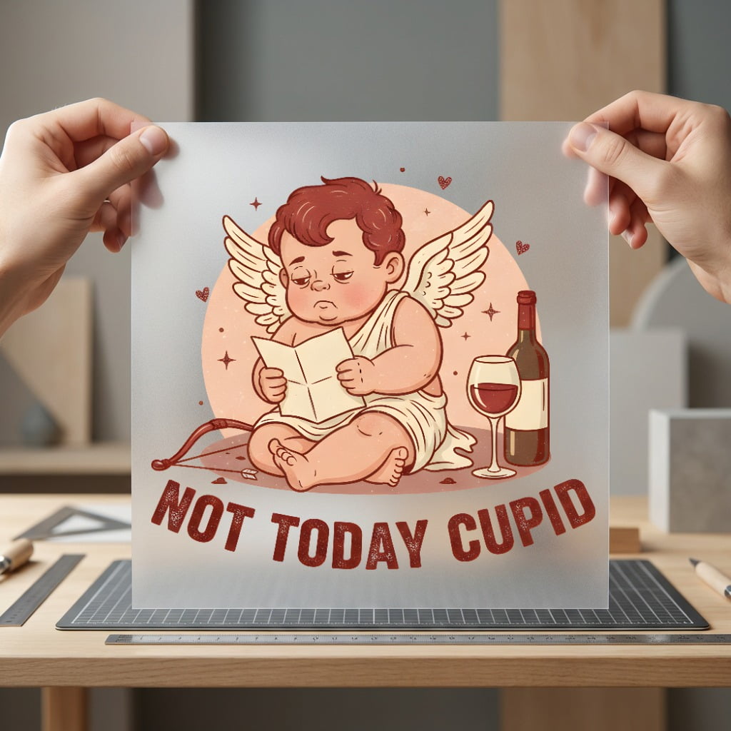 Not Today Cupid Anti-valentine Valentine Funny Ready to Press DTF Transfer for Dtf