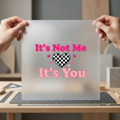 Not You Checkered Heart Valentine Funny Ready to Press DTF Transfer for Dtf