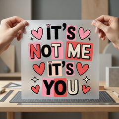 Not You Retro Love Valentine Funny Ready to Press DTF Transfer for Dtf
