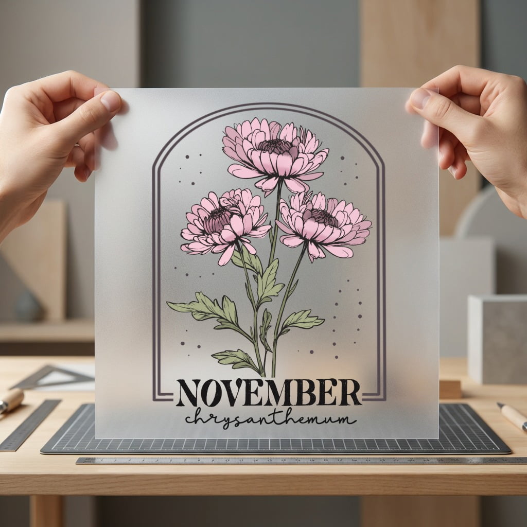 November Chrysanthemum Floral Diy Cottagecore Collection Nature & Wildlife Collection Ready to Press DTF Transfer for Dtf