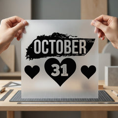 October Hearts Spooky Diy Halloween Vintage Ready to Press DTF Transfer for Dtf