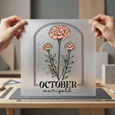 October Marigold Floral Arch Vintage Retro Ready to Press DTF Transfer for Dtf