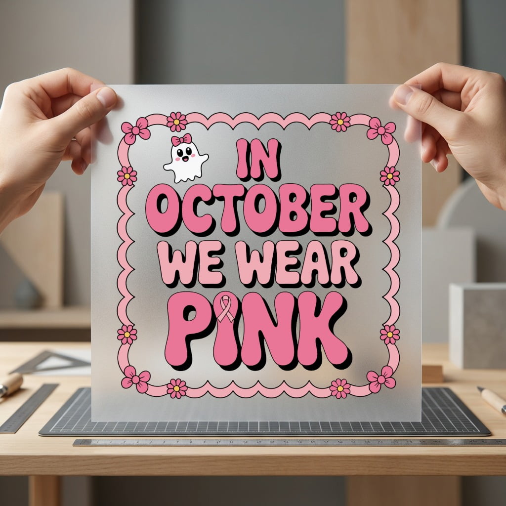 October Wear Pink Retro Halloween Retro Ready to Press DTF Transfer for Dtf