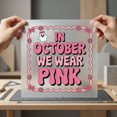 October Wear Pink Retro Halloween Retro Ready to Press DTF Transfer for Dtf