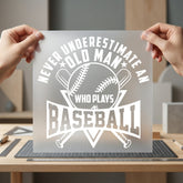 Old Man Baseball Sports Dad Grandpa Ready to Press DTF Transfer for Dtf