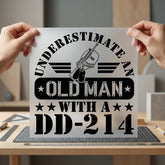 Old Man Dd-214 Veteran Patriotic Usa Ready to Press DTF Transfer for Dtf