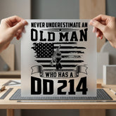 Old Man Dd214 Veteran 4th Of July Patriotic Ready to Press DTF Transfer for Dtf