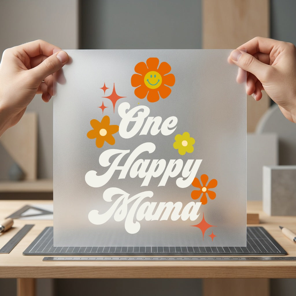 One Happy Mama Retro Mom Retro Ready to Press DTF Transfer for Dtf