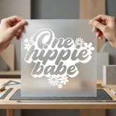 One Hippie Babe Retro Retro Boho Ready to Press DTF Transfer for Dtf