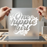One Hippie Girl Retro Vintage Retro Ready to Press DTF Transfer for Dtf