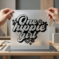 One Hippie Girl Retro Vintage Retro Ready to Press DTF Transfer for Dtf