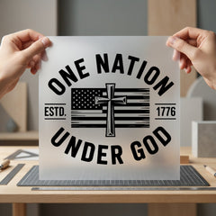 One Nation Under God Christian Faith Ready to Press DTF Transfer for Dtf