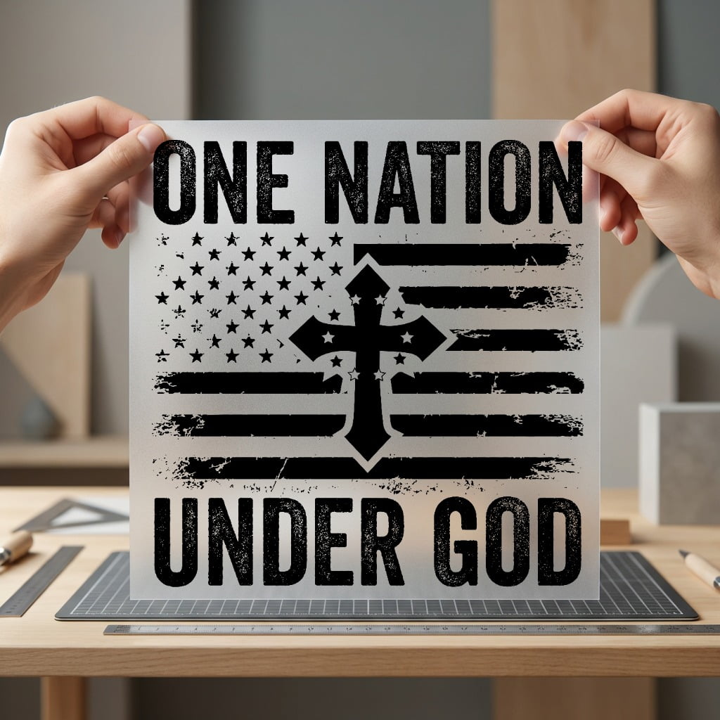 One Nation Under God Christian Faith Ready to Press DTF Transfer for Dtf