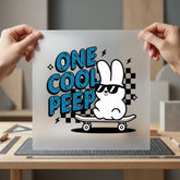 One Peep Bunny Skateboard Easter Vintage Ready to Press DTF Transfer for Dtf