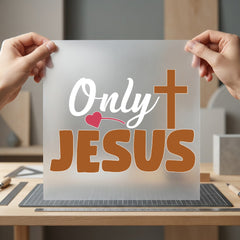 Only Jesus Cross Graphic Christian Faith Ready to Press DTF Transfer for Dtf