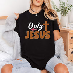 Only Jesus Cross Graphic Christian Faith Ready to Press DTF Transfer for Dtf