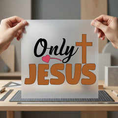 Only Jesus Cross Graphic Christian Faith Ready to Press DTF Transfer for Dtf