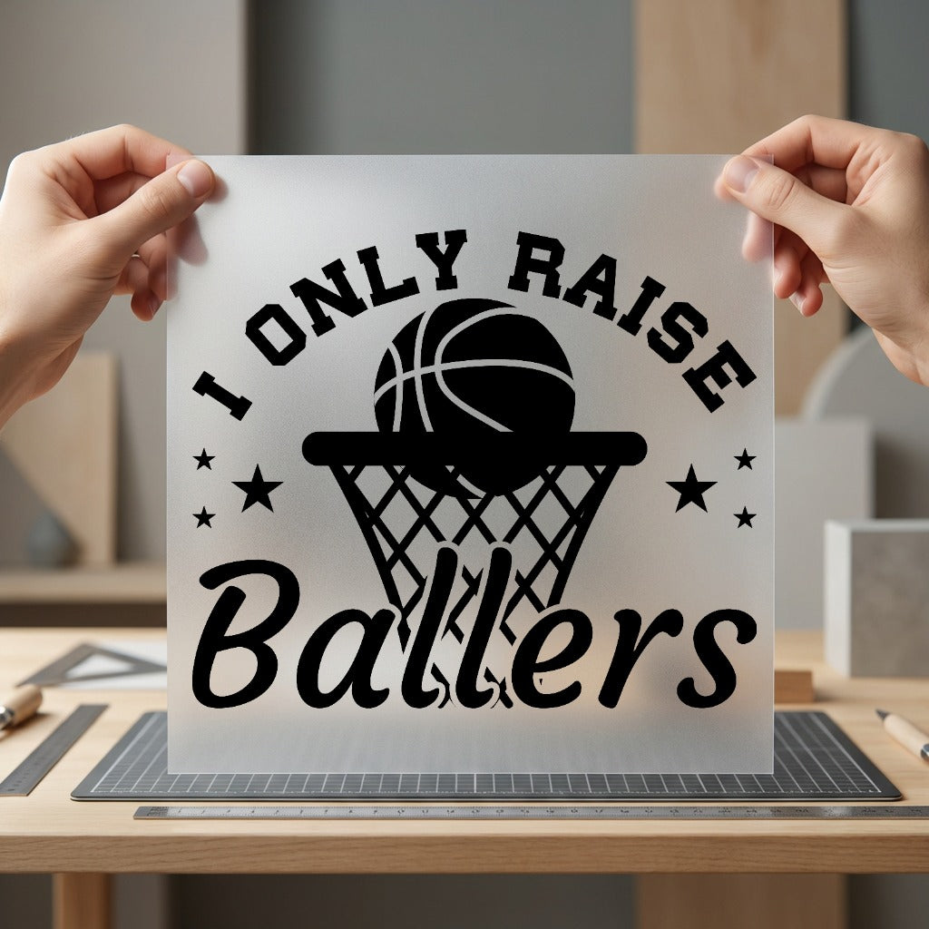 Only Raise Ballers Sports Mom Dad Ready to Press DTF Transfer for Dtf